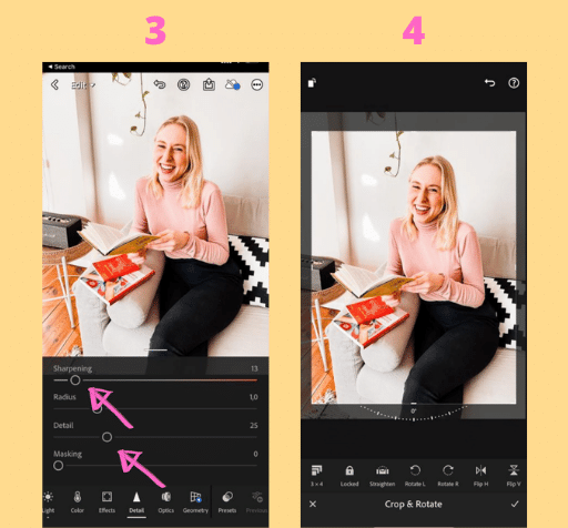 Instagram Bilder bearbeiten: Schritt 3 und 4 mit Lightroom