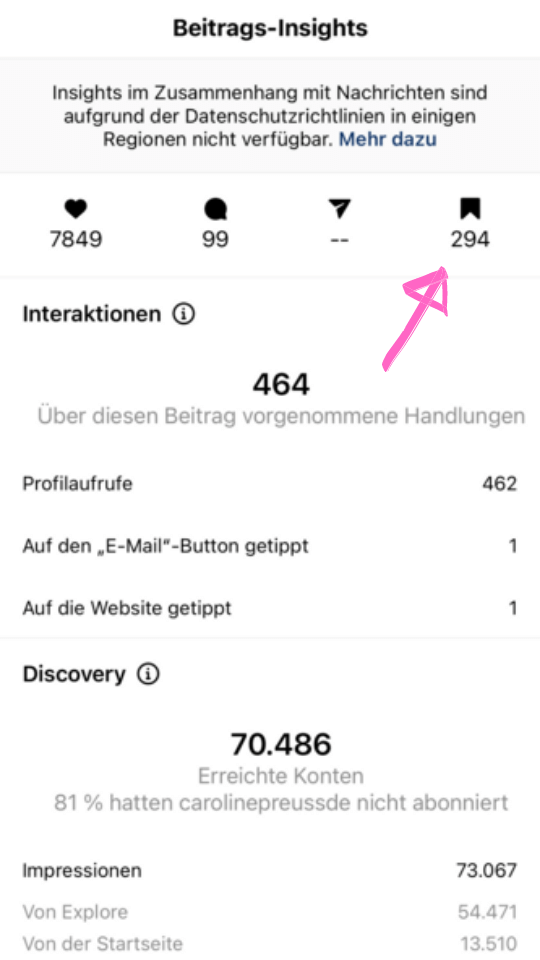 Hier siehst du, wo du die Speicherungen für deinen Social Media Report findest